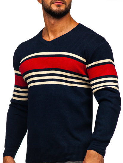 Jersey con escote de pico para hombre azul oscuro Bolf S8536