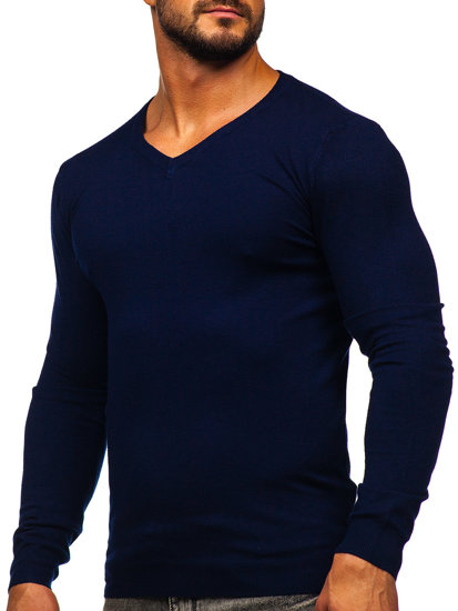 Jersey con escote de pico para hombre azul tinta Bolf MMB601