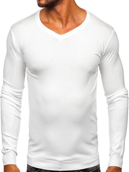 Jersey con escote de pico para hombre blanco Bolf MMB601