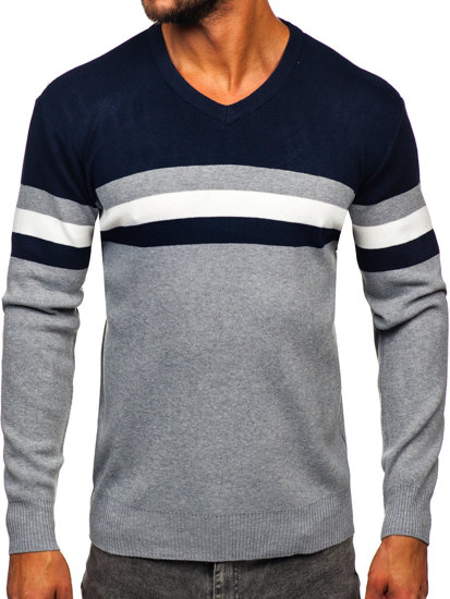 Jersey con escote de pico para hombre gris Bolf S8535