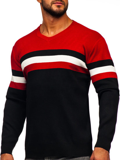 Jersey con escote de pico para hombre rojo Bolf S8535