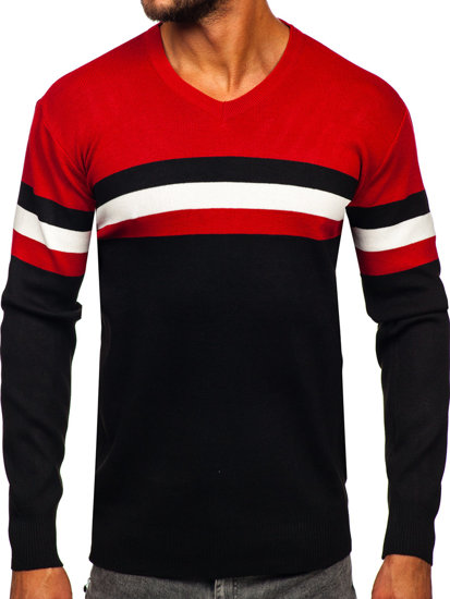 Jersey con escote de pico para hombre rojo Bolf S8535