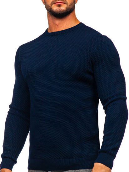 Jersey de algodón para hombre azul oscuro Bolf W6-21344