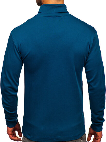 Jersey de cuello alto básico para hombre azul cerceta Bolf 145347-1