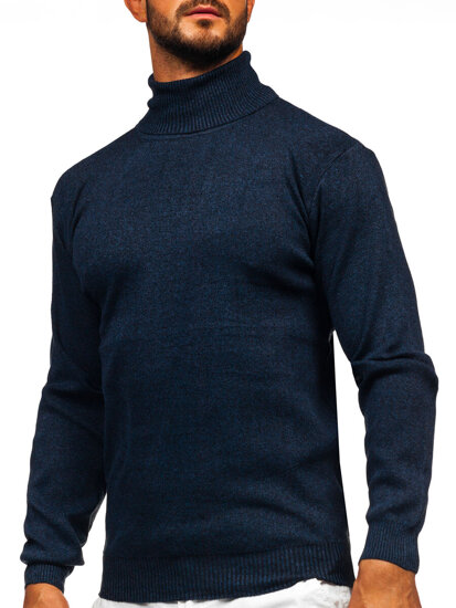 Jersey de cuello alto básico para hombre azul oscuro Bolf S8515