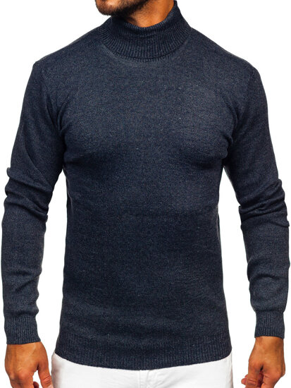 Jersey de cuello alto básico para hombre azul oscuro Bolf S8730