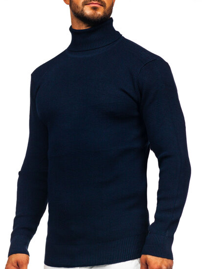 Jersey de cuello alto básico para hombre azul oscuro Bolf S8751