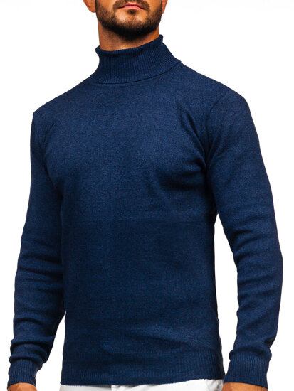 Jersey de cuello alto básico para hombre azul tinta Bolf S8515