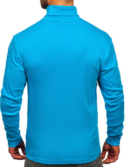 Jersey de cuello alto básico para hombre azul turquesa Bolf 145347-1