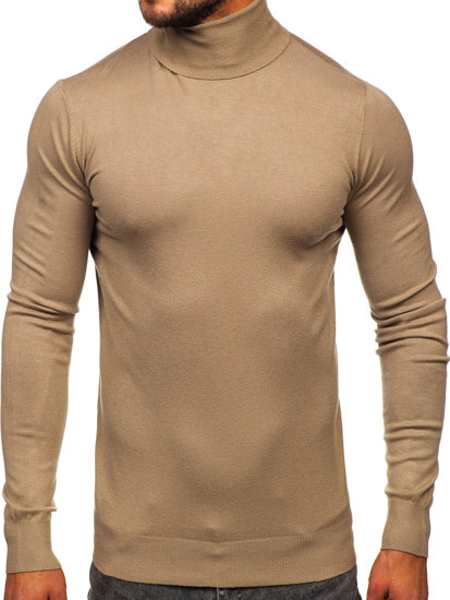 Jersey de cuello alto básico para hombre camel Bolf W1-1728