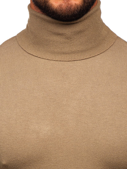 Jersey de cuello alto básico para hombre camel Bolf W1-1728