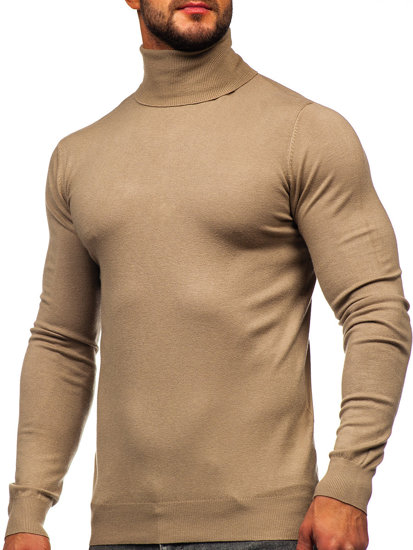 Jersey de cuello alto básico para hombre camel Bolf W1-1728