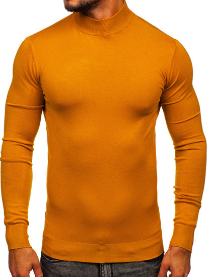 Jersey de cuello alto básico para hombre color camel Bolf YY05