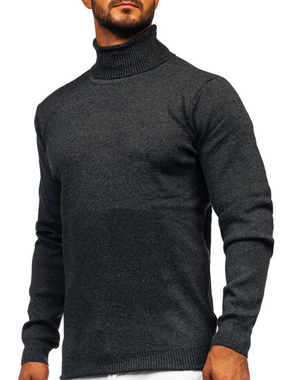 Jersey de cuello alto básico para hombre negro Bolf S8730