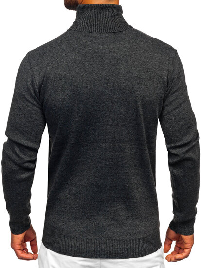 Jersey de cuello alto básico para hombre negro Bolf S8730