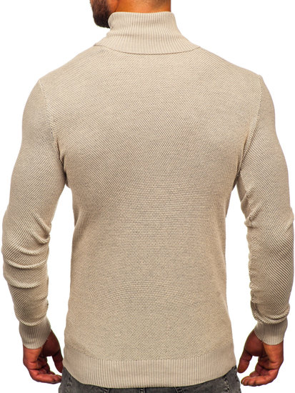 Jersey de cuello alto para hombre beige Bolf W2-20125