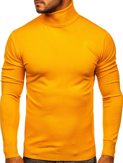 Jersey de cuello alto sin estampado para hombre amarillo Bolf YY02