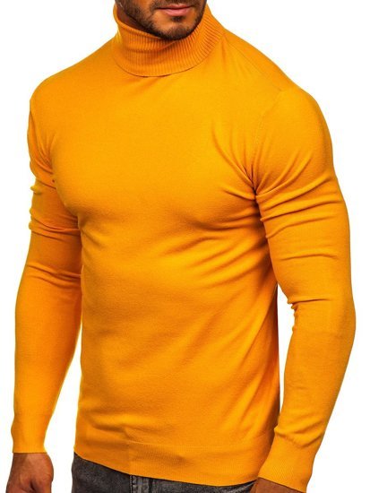 Jersey de cuello alto sin estampado para hombre amarillo Bolf YY02