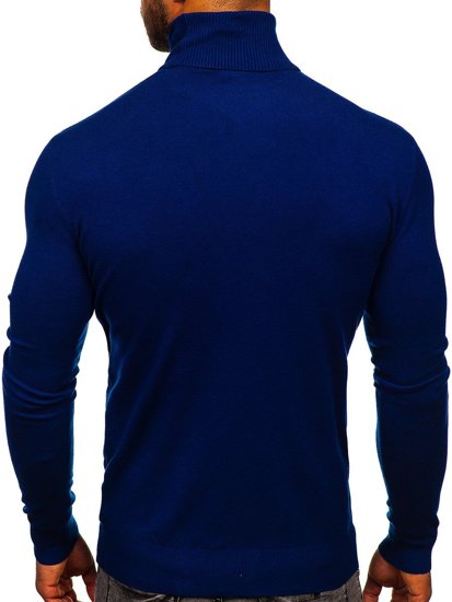 Jersey de cuello alto sin estampado para hombre azul Bolf YY02