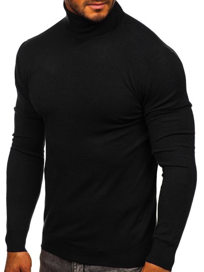 Jersey de cuello alto sin estampado para hombre negro Bolf YY02