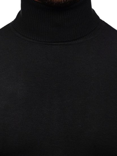 Jersey de cuello alto sin estampado para hombre negro Bolf YY02