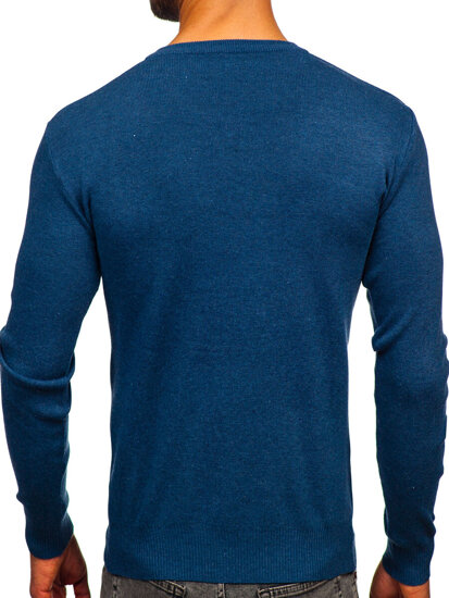 Jersey de cuello en V para hombre azul Bolf H2405