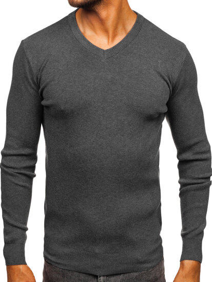 Jersey de cuello en V para hombre grafito Bolf H2405