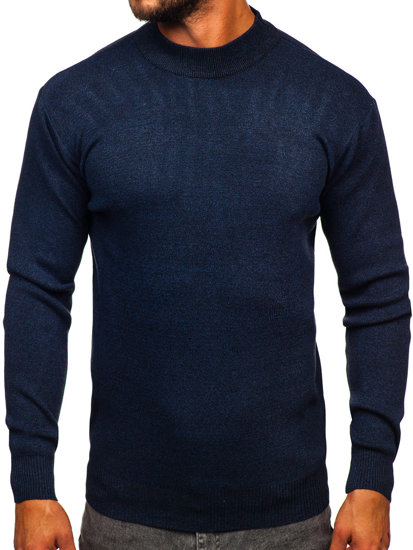 Jersey de cuello medio básico para hombre azul oscuro Bolf S8561