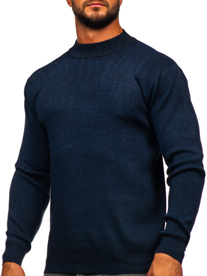 Jersey de cuello medio básico para hombre azul oscuro Bolf S8561