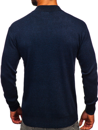 Jersey de cuello medio básico para hombre azul oscuro Bolf S8561