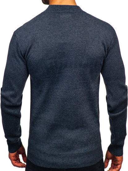 Jersey de cuello medio básico para hombre azul oscuro Bolf S8727