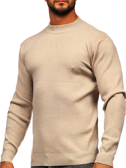 Jersey de cuello medio básico para hombre beige Bolf S8561