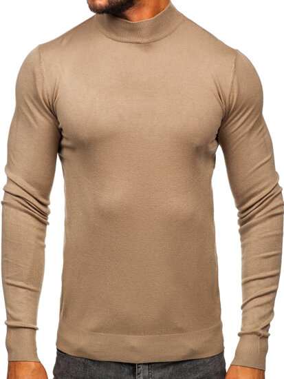 Jersey de cuello medio básico para hombre camel Bolf W1-1725