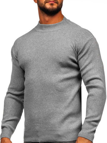 Jersey de cuello medio básico para hombre gris Bolf S8563