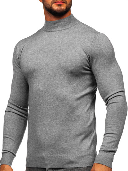 Jersey de cuello medio básico para hombre gris Bolf W1-1725