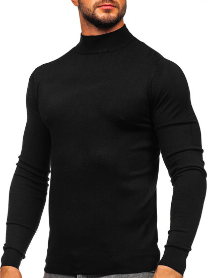 Jersey de cuello medio básico para hombre negro Bolf W1-1725