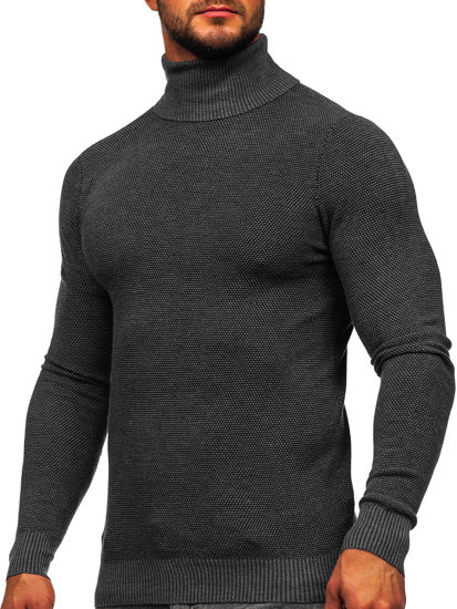 Jersey de cuello vuelto para hombre antracita Bolf W2-20125