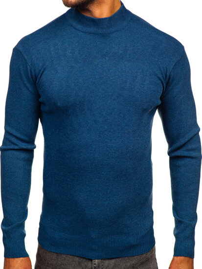 Jersey de cuelo medio básico para hombre azul Bolf H2402