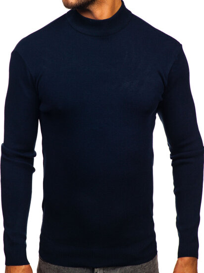 Jersey de cuelo medio básico para hombre azul oscuro Bolf H2402