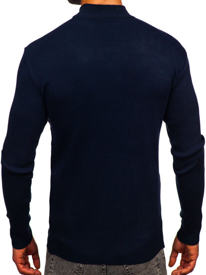 Jersey de cuelo medio básico para hombre azul oscuro Bolf H2402