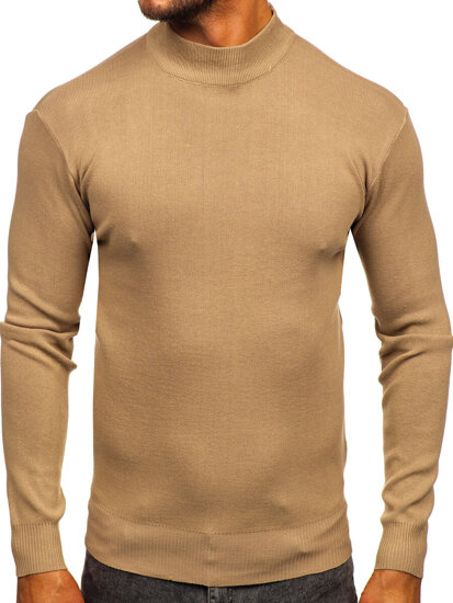 Jersey de cuelo medio básico para hombre beige Bolf H2402