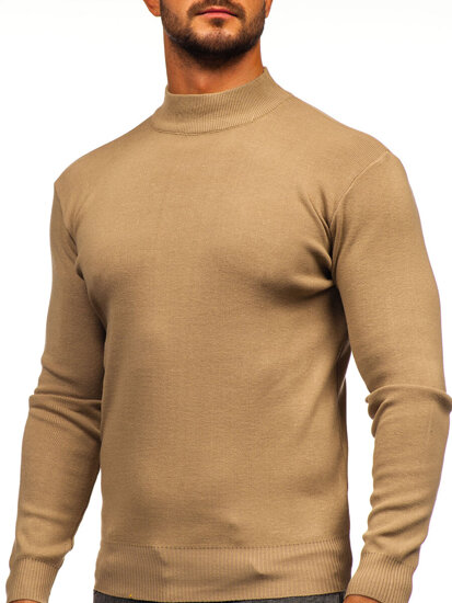 Jersey de cuelo medio básico para hombre beige Bolf H2402