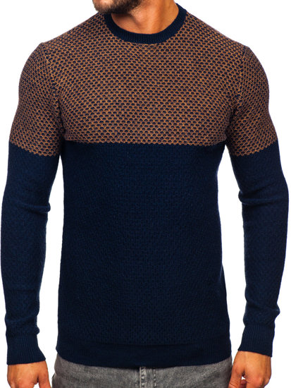 Jersey para hombre camel y azul oscuro Bolf W15-634