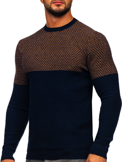 Jersey para hombre camel y azul oscuro Bolf W15-634