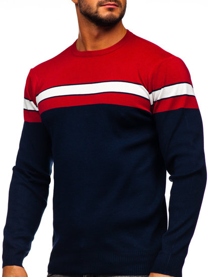 Jersey para hombre rojo y azul oscuro Bolf H2107