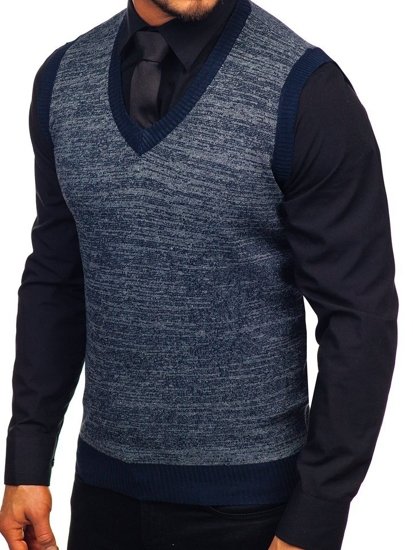 Jersey sin manga para hombre azul oscuro Bolf 8131