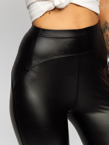 Leggings de cuero ecológico para mujer negro Bolf W7165