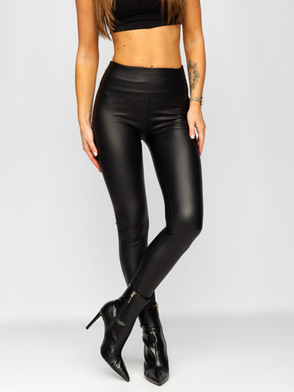 Leggings de cuero ecológico para mujer negro Bolf YY83NM