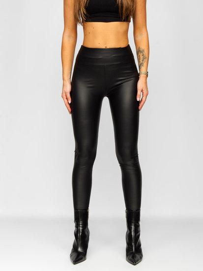 Leggings de cuero ecológico para mujer negro Bolf YY83NM