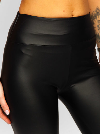 Leggings de cuero ecológico para mujer negro Bolf YY83NM